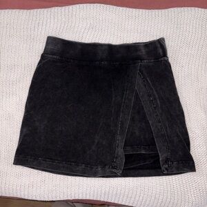 Black Acid Washed Skort